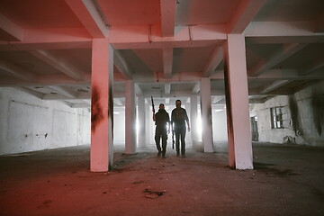 Image showing soldier squad team portrait in urban environment