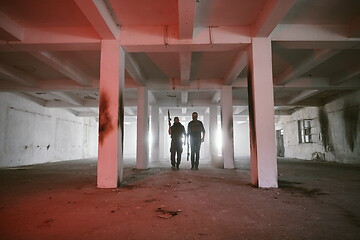 Image showing soldier squad team portrait in urban environment