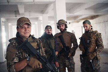 Image showing soldier squad team portrait in urban environment