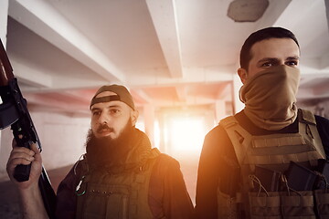 Image showing soldier squad team portrait in urban environment