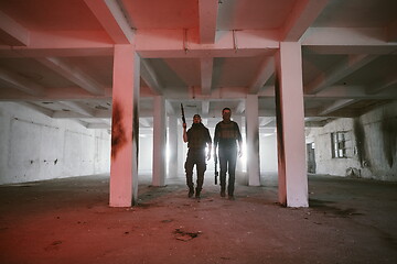 Image showing soldier squad team portrait in urban environment