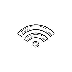 Image showing Wifi hand drawn outline doodle icon.