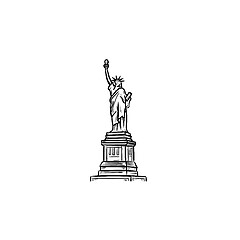 Image showing The Statue of Liberty hand drawn outline doodle icon.