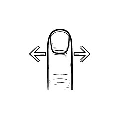 Image showing Finger swipe gestures hand drawn outline doodle icon.