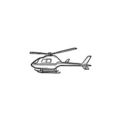 Image showing Helicopter hand drawn outline doodle icon.