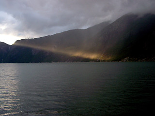 Image showing Light in the fjord