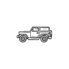 Image showing Jeep hand drawn outline doodle icon.