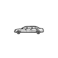 Image showing Limousine hand drawn outline doodle icon.