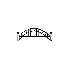 Image showing Bridge hand drawn outline doodle icon.