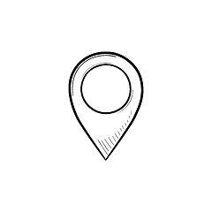 Image showing Location pin hand drawn outline doodle icon.