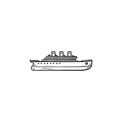 Image showing Ship hand drawn outline doodle icon.