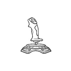 Image showing Joystick hand drawn outline doodle icon.