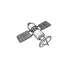 Image showing Satellite hand drawn outline doodle icon.