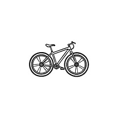 Image showing Bicycle hand drawn outline doodle icon.