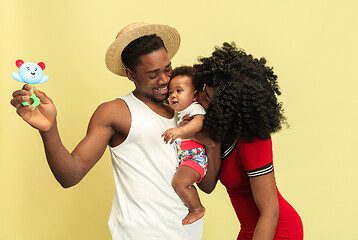 Image showing Happy african family at studio