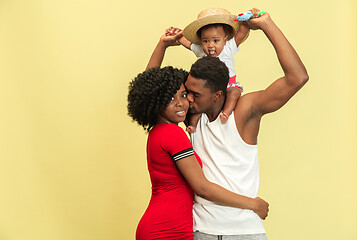 Image showing Happy african family at studio