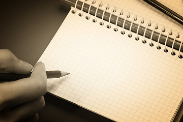 Image showing Pencil and agenda