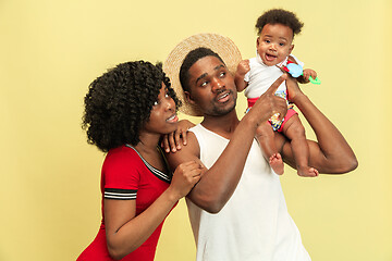 Image showing Happy african family at studio