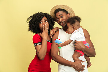 Image showing Happy african family at studio