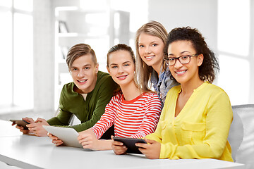 Image showing high school students with tablet computers