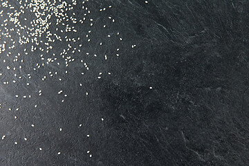 Image showing sesame seeds on slate stone background