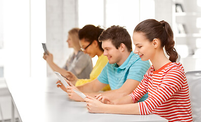 Image showing high school students with tablet computers