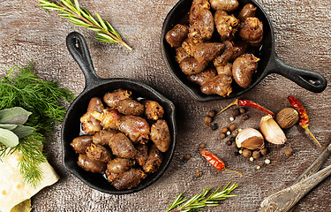 Image showing fried chicken hearts