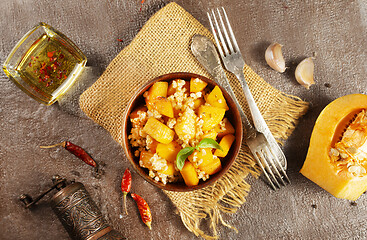 Image showing wheat porridge with pumpkin