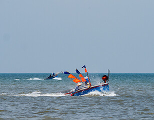 Image showing Round fishing boats in Vung Tau, Vietnam