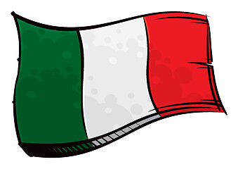 Image showing Painted Italy flag waving in wind