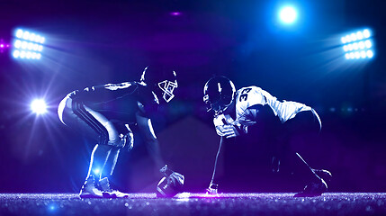 Image showing american football players are ready to start