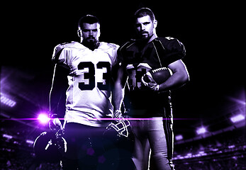 Image showing portrait of confident American football players