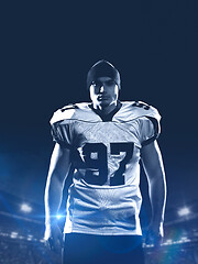 Image showing portrait of young confident American football player