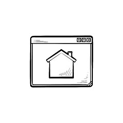 Image showing Homepage hand drawn outline doodle icon.