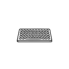 Image showing Keyboard hand drawn outline doodle icon.