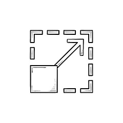 Image showing Scalability hand drawn outline doodle icon.