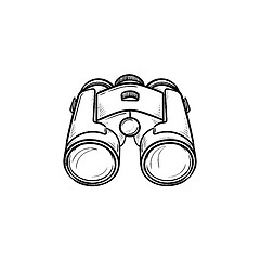 Image showing Binoculars hand drawn outline doodle icon.