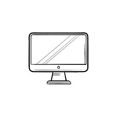 Image showing Monitor hand drawn outline doodle icon.