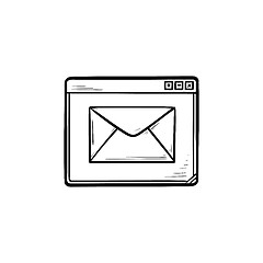 Image showing Browser message hand drawn outline doodle icon.