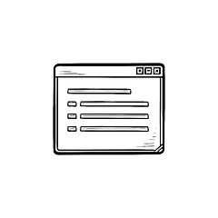 Image showing Open window with document hand drawn outline doodle icon.