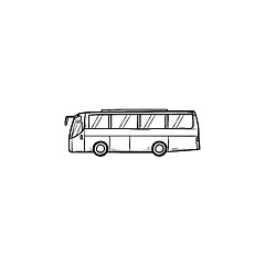 Image showing Bus hand drawn outline doodle icon.