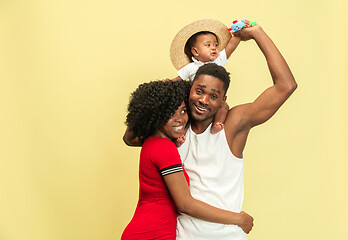 Image showing Happy african family at studio