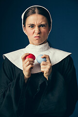 Image showing Medieval young woman as a nun