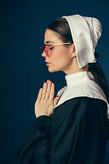 Image showing Medieval young woman as a nun