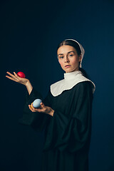 Image showing Medieval young woman as a nun