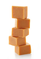 Image showing stack of caramel candies