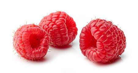 Image showing fresh red raspberries macro