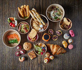 Image showing various take away food