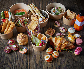 Image showing various take away food