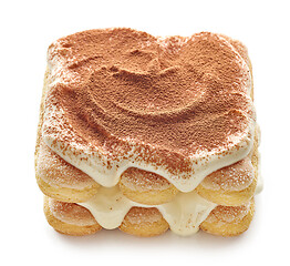 Image showing Tiramisu dessert on white background